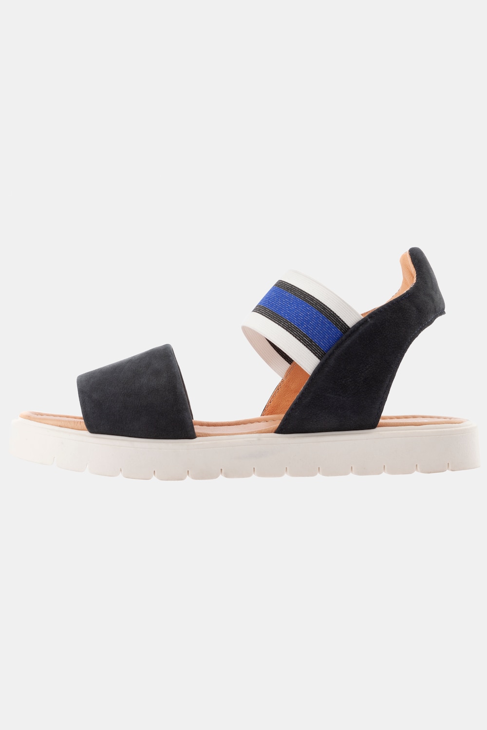 Grote Maten leren sandaaltjes, Dames, blauw, Maat: 39, Leer, Ulla Popken Grote Maten leren sandaaltjes, Dames, blauw, Maat: 39, Leer, Ulla Popken