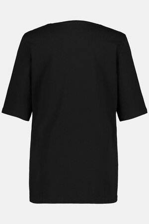 Duże rozmiary T-shirty, damska, czarny, biały, rozmiar: 50/52, bawełna, Ulla Popken