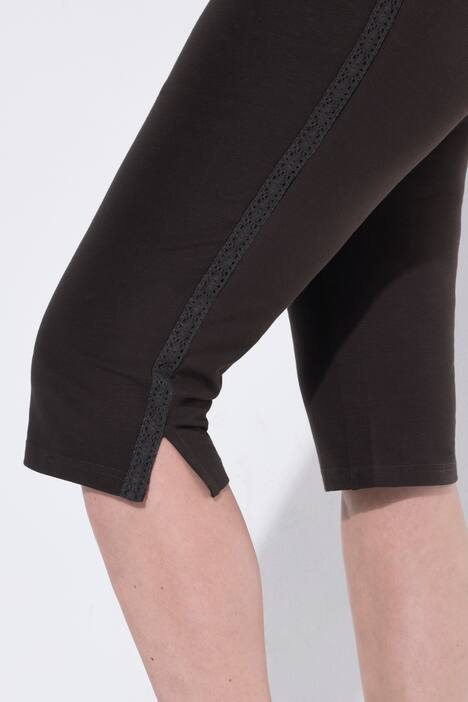 Capri-Leggings, seitliches Spitzenband, Biobaumwolle