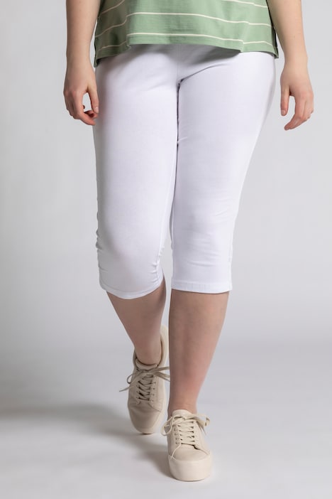 Plus Size White Lace Cropped Leggings