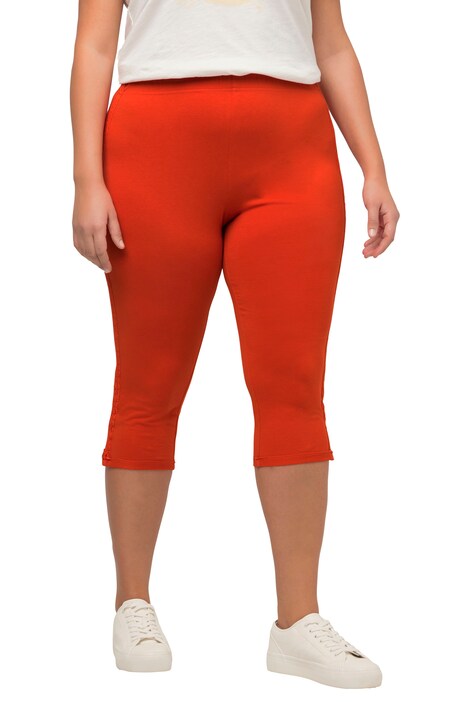 Capri legíny, postranní krajkový pásek, biobavlna