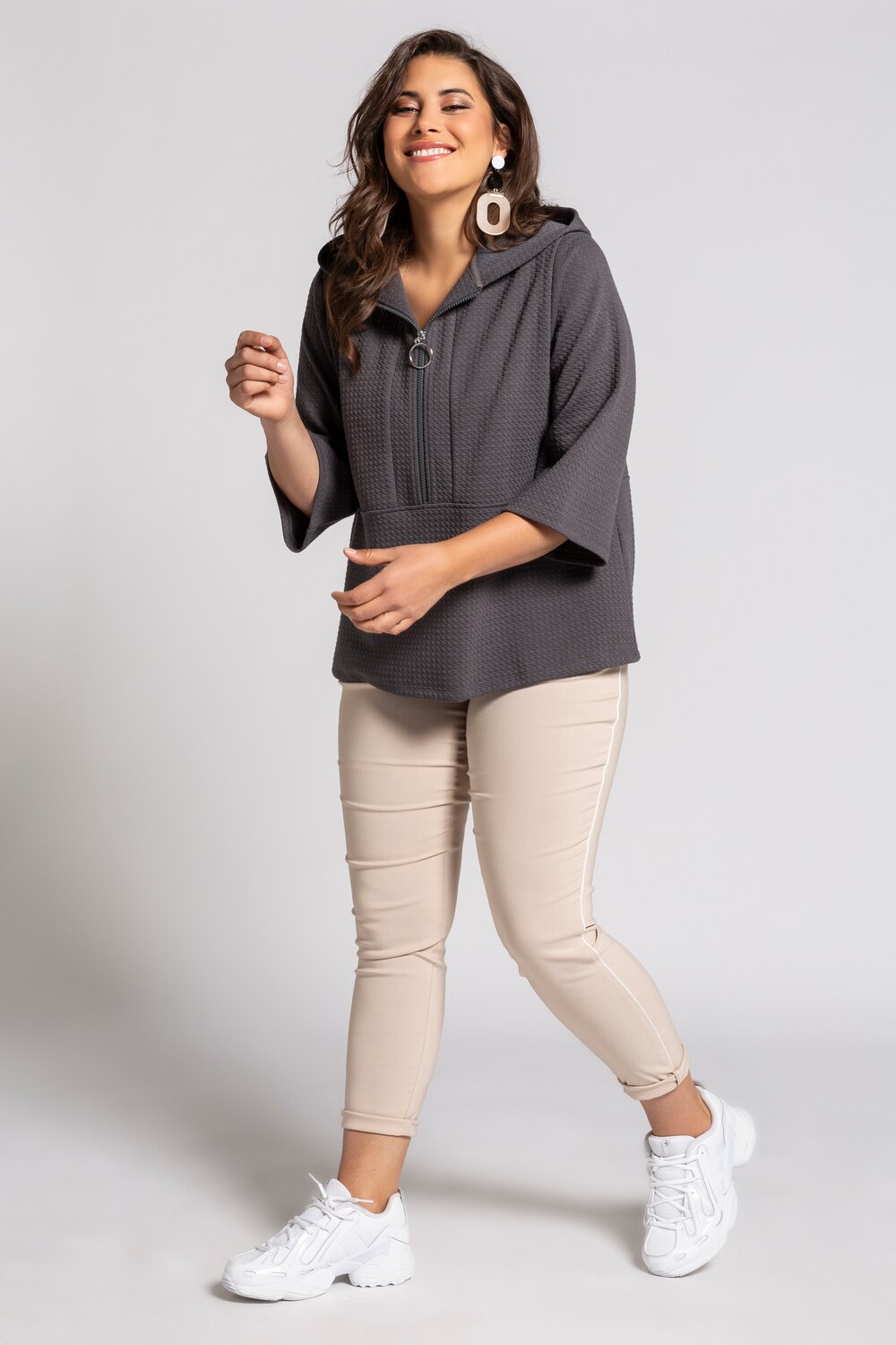 Grote Maten bengaline broek Sienna, Dames, beige, Maat: 62, Viscose/Synthetische vezels, Ulla Popken Grote Maten bengaline broek Sienna, Dames, beige, Maat: 62, Viscose/Synthetische vezels, Ulla Popken
