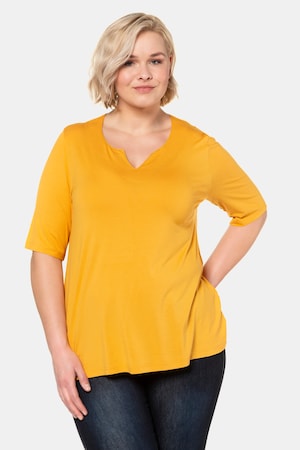 Duże rozmiary T-shirt, damska, jasne mango, rozmiar: 42/44, wiskoza/elastan, Ulla Popken