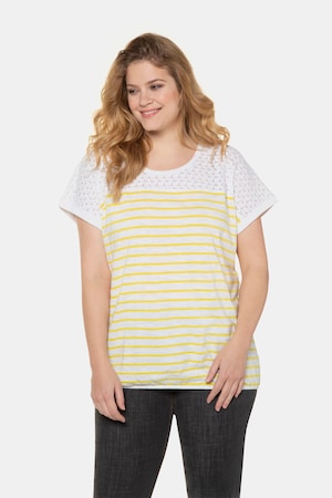 Duże rozmiary T-shirt, damska, żółty, rozmiar: 58/60, bawełna, Ulla Popken