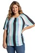 Tričko, elastický kruhový výstřih, odhalená ramena, krátké rukávy, pruhy