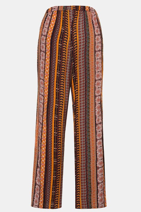 Byxa Rose, mönstrade ränder, vida ben, tofs, viskos