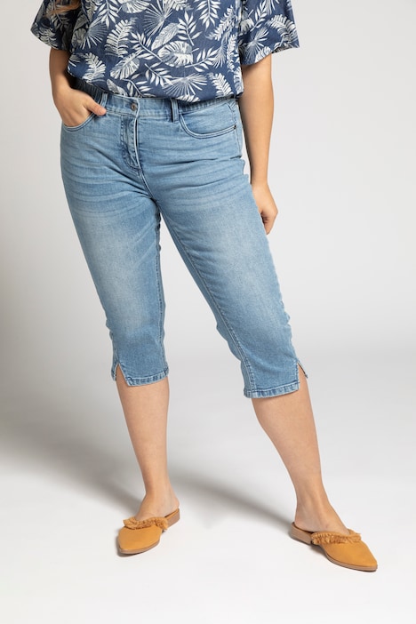 Capri Sarah, forma estrecha de 5 bolsillos, abertura en dobladillo | Pantalones capri Pantalones
