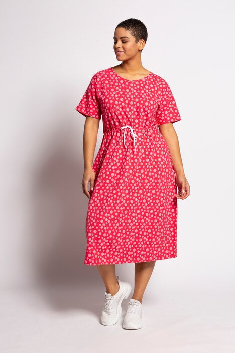 Short Sleeve Drawstring Knit Dress 