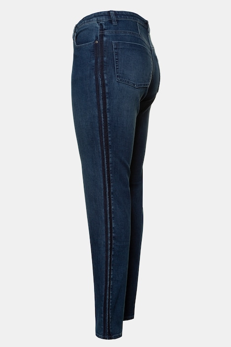 Dark Denim Side Seam Stripe Mandy Fit Stretch Jeans | Jeans | Pants