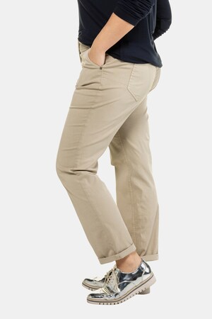 Duże rozmiary Spodnie chino, damska, beżowe, rozmiar: 22, bawełna/elastan, Ulla Popken