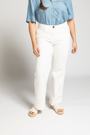 Duże rozmiary Spodnie Mary, damska, białe, rozmiar: 46, bawełna/elastan, Ulla Popken