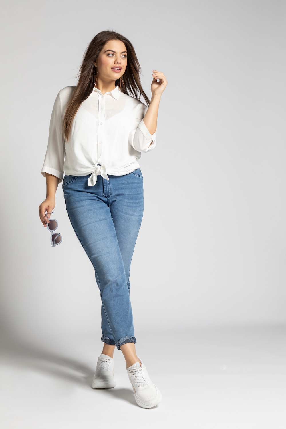 Wendejeans Sammy, jeansblau/gemustert, schmales Bein
