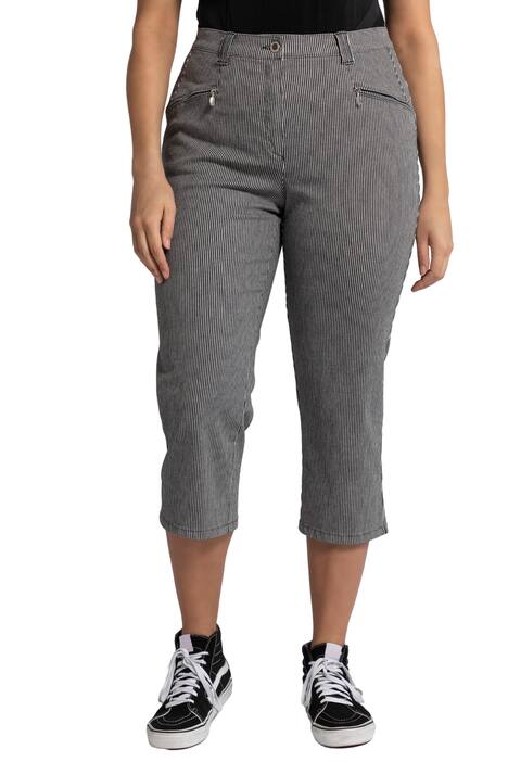 3/4 kalhoty Mony, lehce rozšířené, streč, pruhy