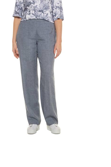 Kalhoty Mandy, pepitový vzor, směs lnu, selection