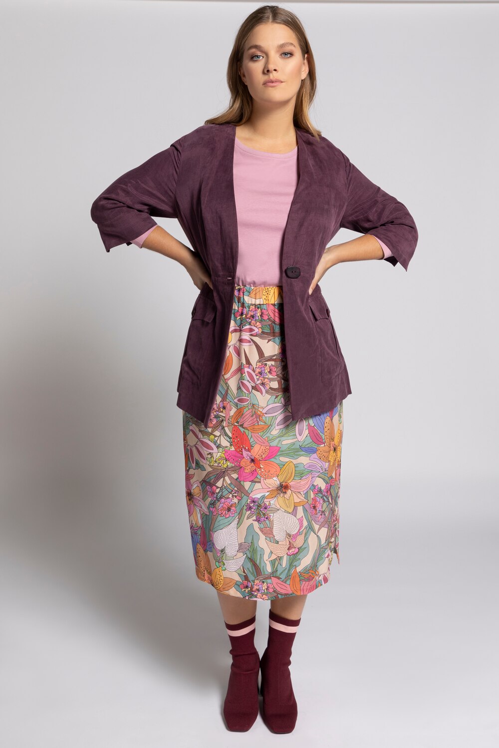 Grote Maten rok, Dames, wit, Maat: 42/44, Viscose, Ulla Popken Grote Maten rok, Dames, wit, Maat: 42/44, Viscose, Ulla Popken