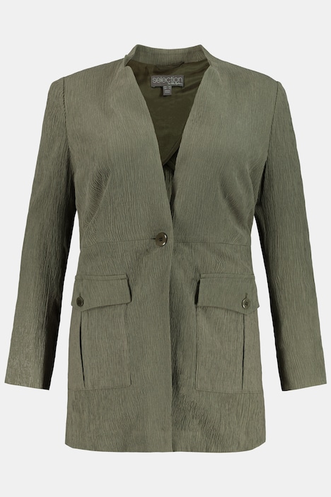 Crinkle Textured Lined Stretch Blazer | Jacket | Jackets
