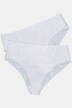 2 Pack of Lace Back Brazilian Panties - White