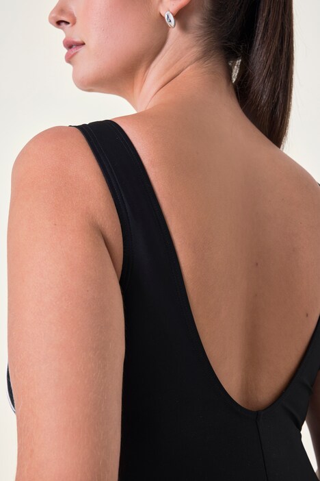 Maillot de bain sans bonnets souples, bande sous la poitrine et passepoils