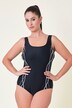 Maillot de bain sans bonnets souples, bande sous la poitrine et passepoils