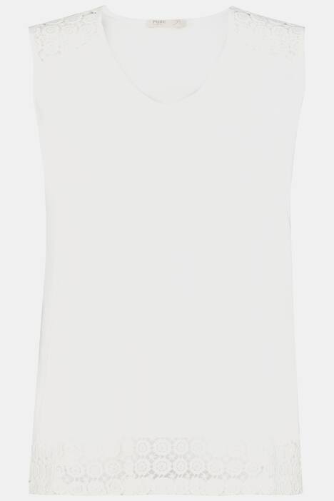 Top, dekolt w szpic, szeroki dół, koronka