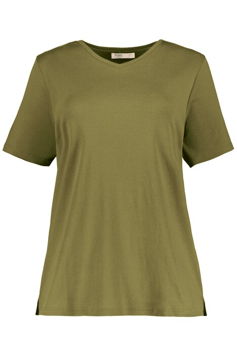 Tričko, výstřih do V, Classic, krátké rukávy, biobavlna