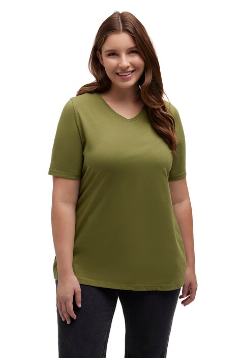 Tričko, výstřih do V, Classic, krátké rukávy, biobavlna