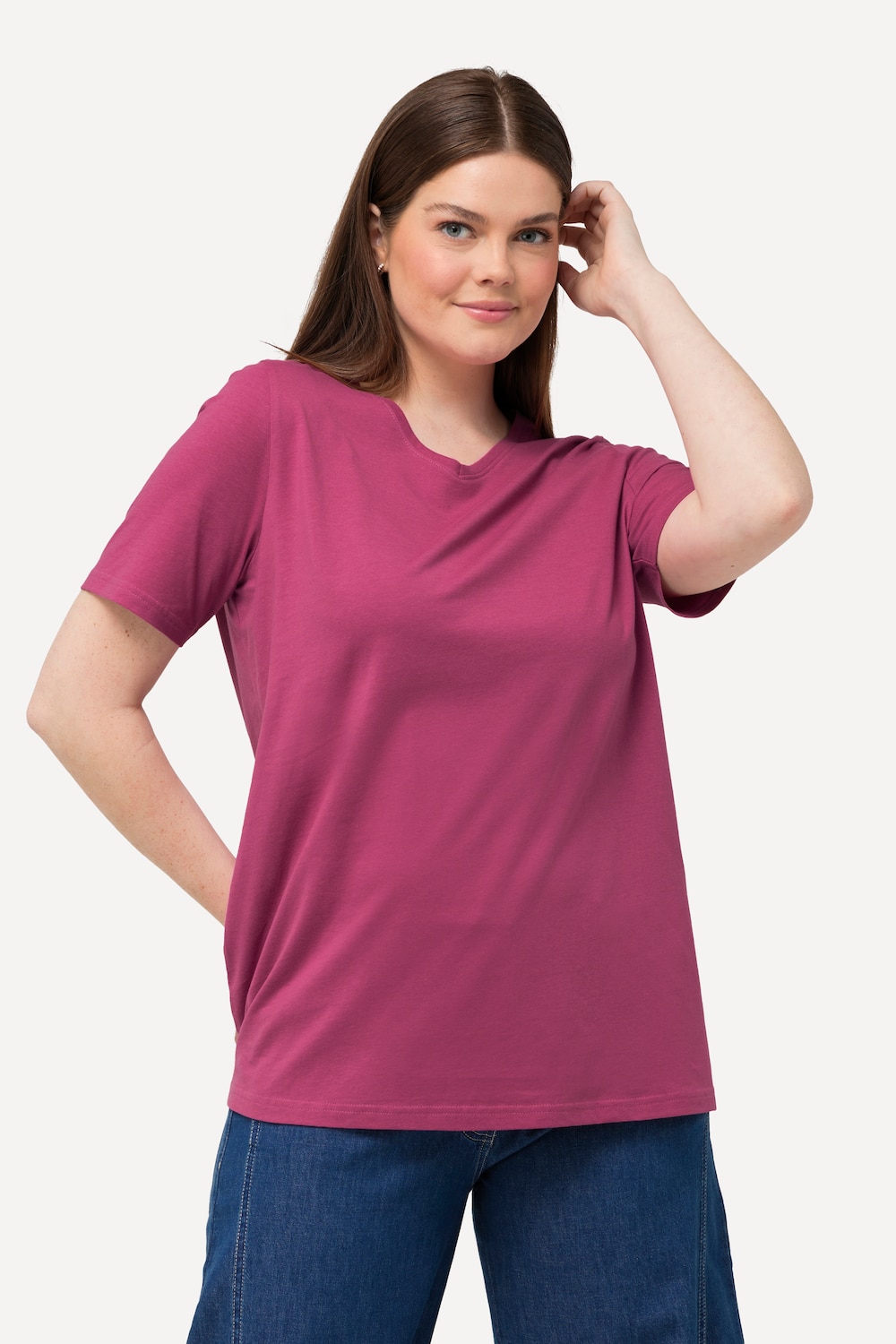 Große Größen T-Shirt, Damen, rot, Größe: 42/44, Baumwolle, Ulla Popken