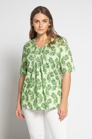 Duże rozmiary T-shirt, damska, delikatna zieleń, rozmiar: 46/48, bawełna, Ulla Popken