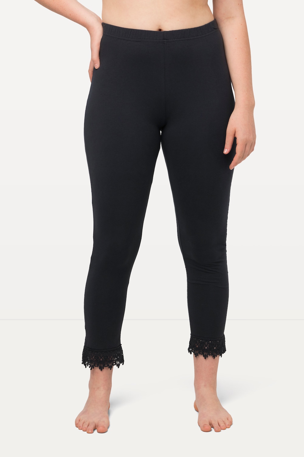 Große Größen 7/8-Leggings, Damen, schwarz, Größe: 58/60, Baumwolle, Ulla Popken
