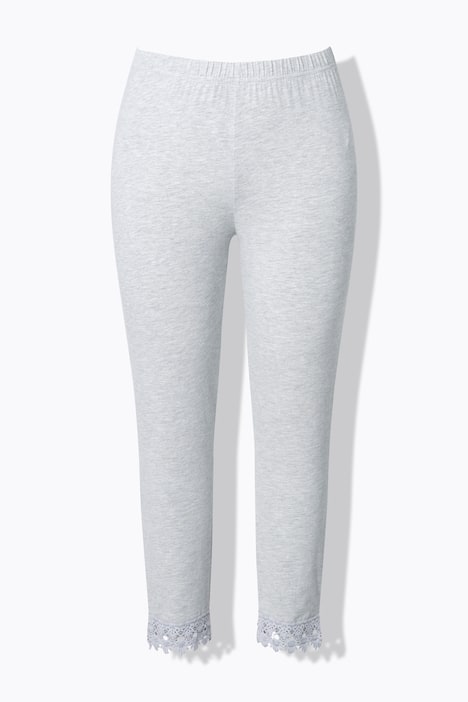 7/8-Leggings, Saumspitze, Biobaumwolle