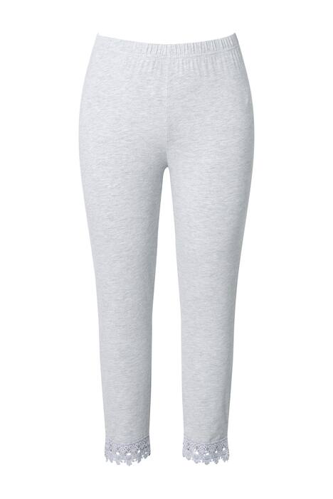 7/8 legíny, krajkový lem, biobavlna