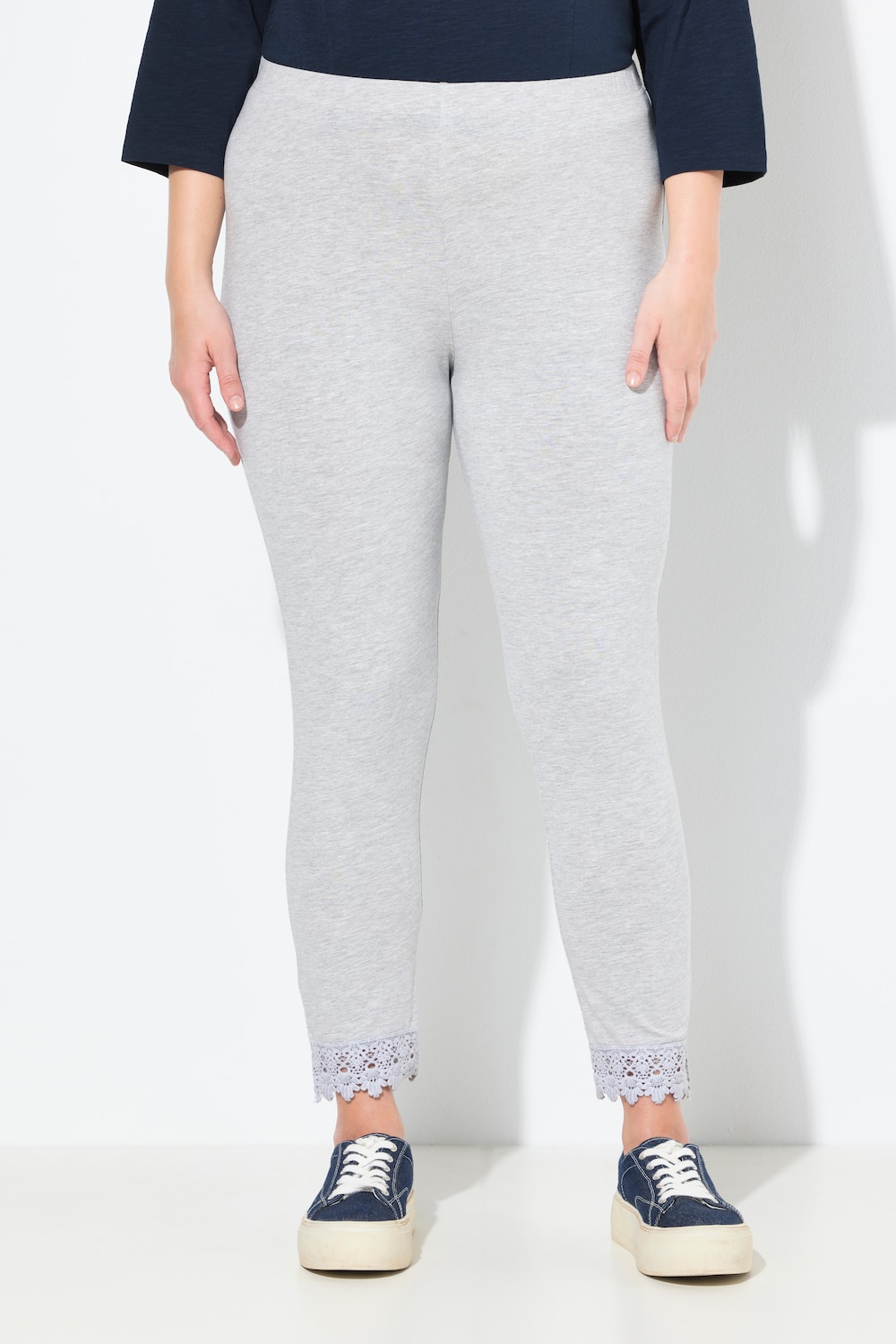 Große Größen 7/8-Leggings, Damen, grau, Größe: 54/56, Baumwolle, Ulla Popken