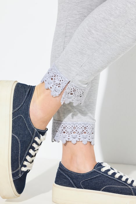 7/8-Leggings, Saumspitze, Biobaumwolle