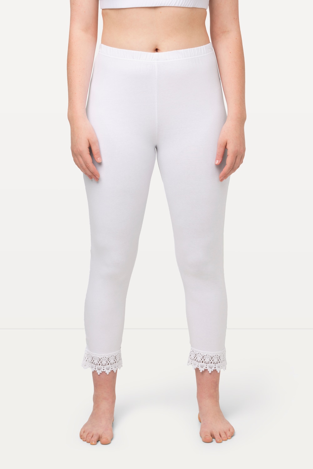Große Größen 7/8-Leggings, Damen, weiß, Größe: 46/48, Baumwolle, Ulla Popken