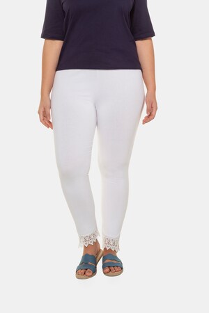 Ulla Popken 7/8-Leggings, Saumspitze, Biobaumwolle - Große Größen