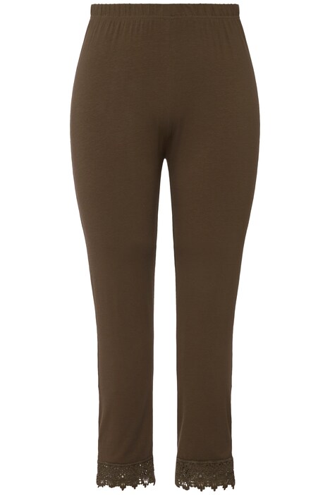 7/8 legíny, krajkový lem, biobavlna