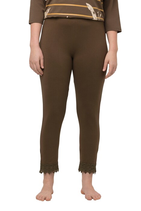 7/8 legíny, krajkový lem, biobavlna