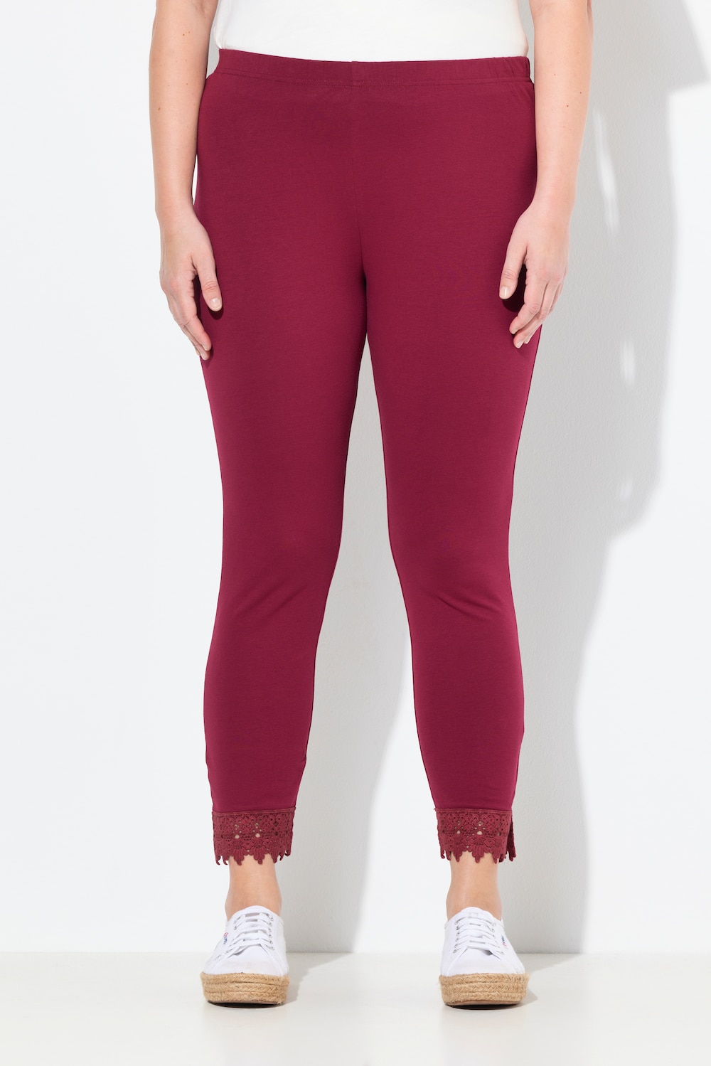Große Größen 7/8-Leggings, Damen, rot, Größe: 54/56, Baumwolle, Ulla Popken