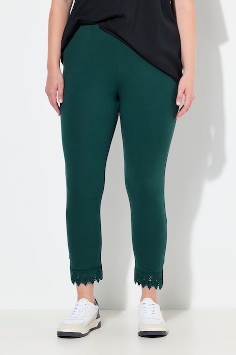 7/8-Leggings, Saumspitze, Biobaumwolle