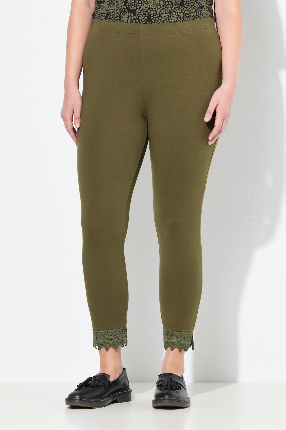 Große Größen 7/8-Leggings, Damen, grün, Größe: 50/52, Baumwolle, Ulla Popken
