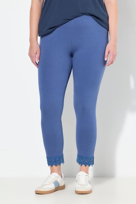 7/8-Leggings, Saumspitze, Biobaumwolle