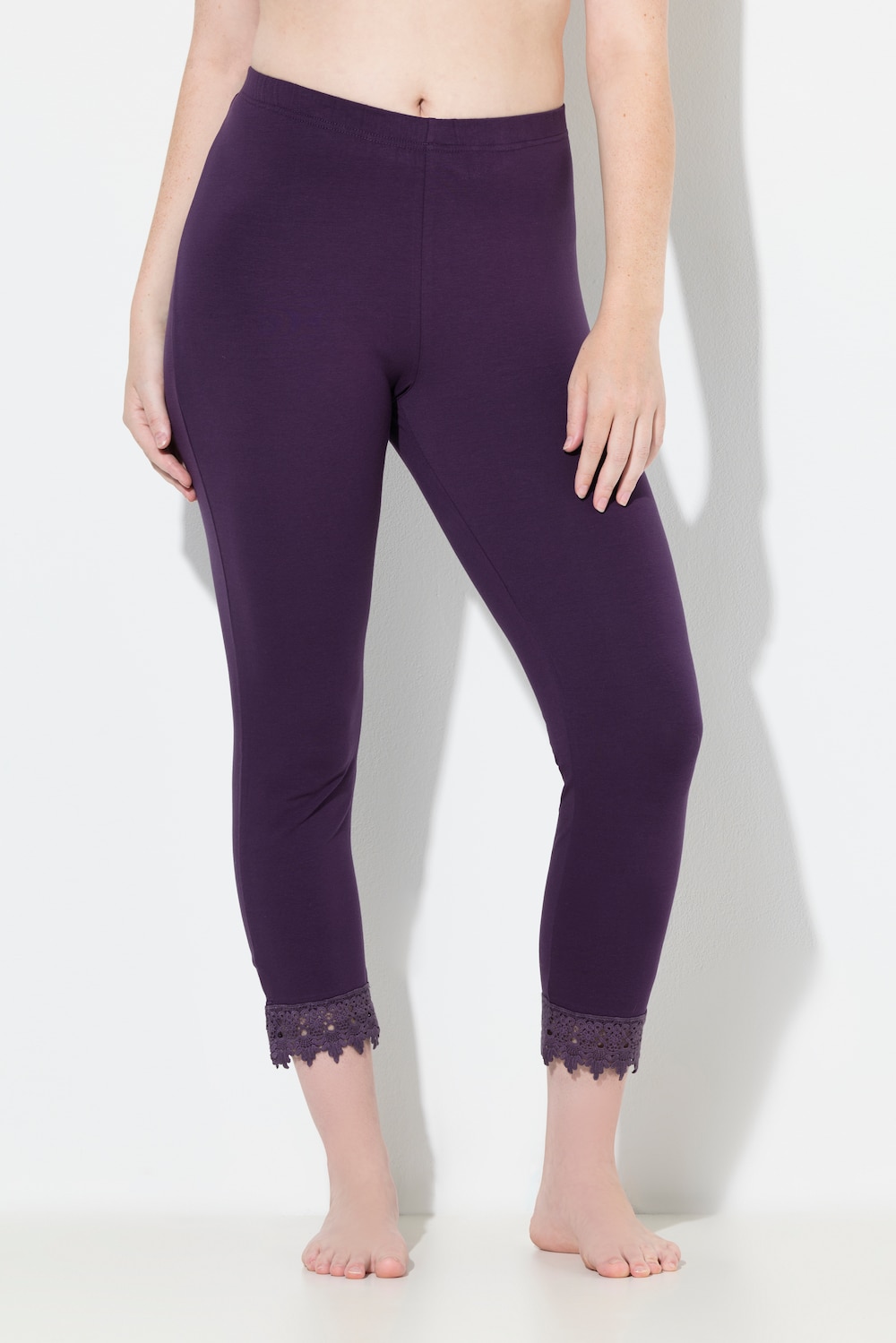 Große Größen 7/8-Leggings, Damen, lila, Größe: 42/44, Baumwolle, Ulla Popken