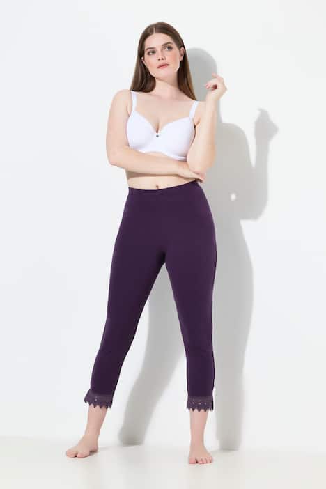7/8-Leggings, Saumspitze, Biobaumwolle