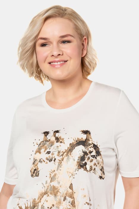 T-Shirt, Metallic-Giraffen, Classic, Nieten, Viskose