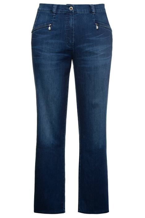 Strečové džíny Mony, sepraný efekt, zúžené nohavice