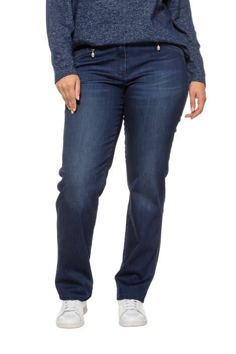 Strečové džíny Mony, sepraný efekt, zúžené nohavice