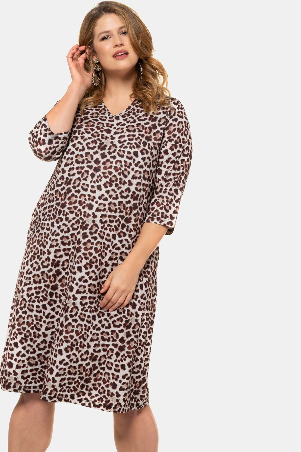 Grote Maten jersey-jurk, Dames, wit, Maat: 46/48, Polyester, Ulla Popken Grote Maten jersey-jurk, Dames, wit, Maat: 46/48, Polyester, Ulla Popken