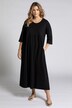 Sukienka z dżerseju, okrągły dekolt, dzwonowate rękawy 3/4