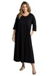 Žerzejové šaty, kulatý výstřih, 3/4 zvonové rukávy