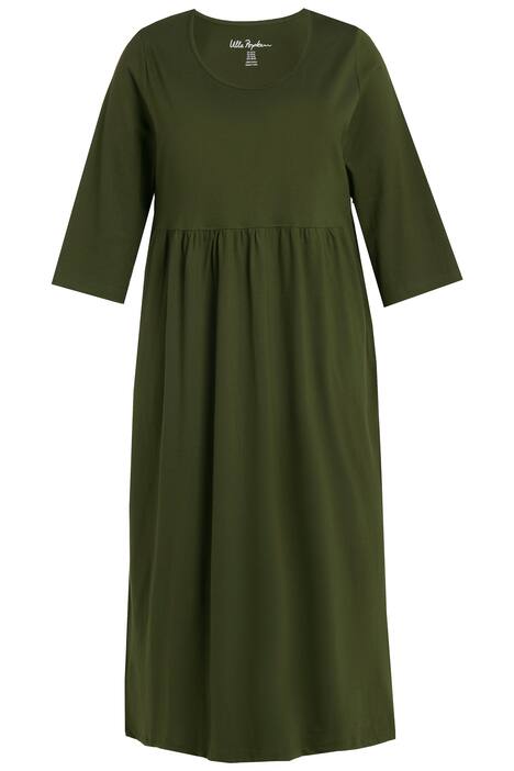 Žerzejové šaty, kulatý výstřih, 3/4 zvonové rukávy